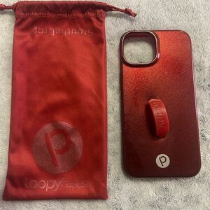 iPhone 14 Loopy case - Maroon shimmer